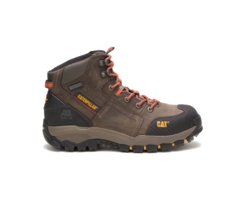 Caterpillar Kängor Sverige - Navigator Mid Waterproof Steel Toe Arbetsskor Herr MörkGrå GJP-793586